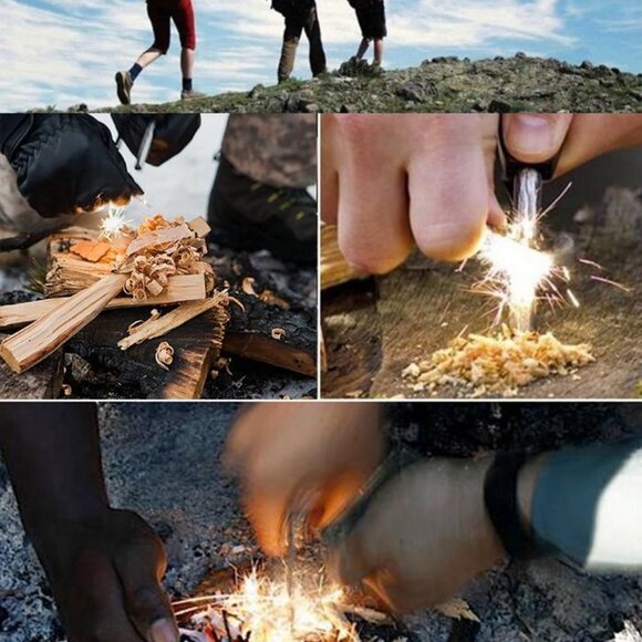 Survival Red Tinder Paracord Necklace with Firestarter Ferrocerium1 Pack(Orange) - Picture 7 of 16